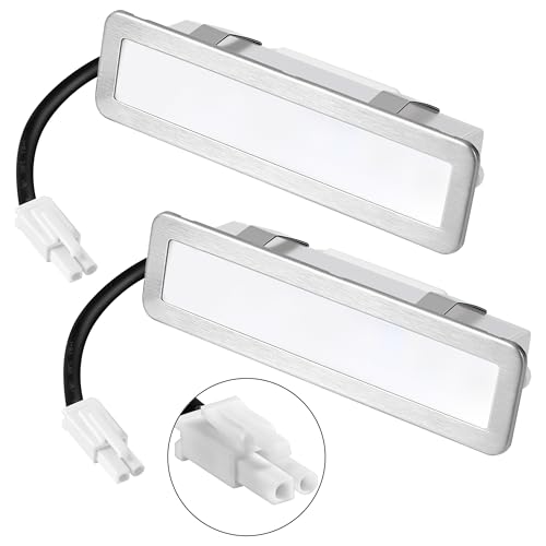 Range Hood Light Bulbs with EL Socket Male, 120mm LED Kitchen Cooker Light 1.5W Rectangle Range Hood Smoke Ventilator Lamp 20W, DC 12V White, 2-Pack