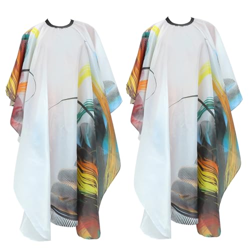 Healvian 2 pezzi Mantellina Parrucchiere in per Taglio e Tinta Capelli Mantello Protettivo Lavabile e Riutilizzabile per Salone e Uso Domestico