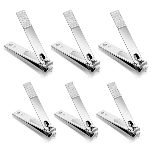 6 PCS Stainless Steel Straight Edge Nail Clipper,...