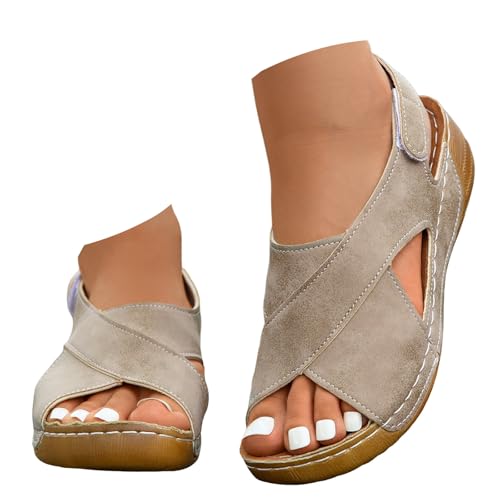 Sandali Donna Estive Sandali Ortopedici Donna Comodi Zeppe Estiva Scarpe Ortopediche Valgo Leggeri Comode Sandalo Artificiale Scarpe Estivi Aperta Antiscivolo Comodi Eleganti Marrone Viaggi E TurismoA