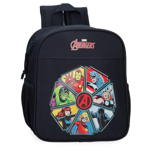 Marvel Los Vengadores Avengers To the power Mochila Guardería Negro 21x25x10 cms Poliéster 5,25L
