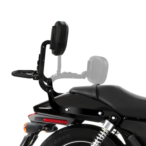 Motorcycle Multi Purpose Rider Passenger Sissy Bar Backrest w/Luggage Carrier Rack Adjustable Rotatable Back Cushion Pad Fits for Harley Davidson Street 750 Street 500 XG750 XG500 2014-2022 Black