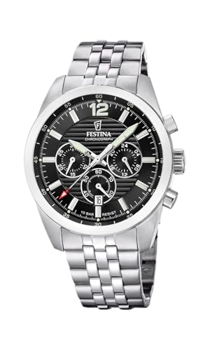 Image of Festina Men's Watch F20742/3 Timeless Chronograph Grey Stainless Steel Case Grey Stainless Steel Strap