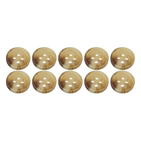 Pack of 10 Light Brown Faux Horn Buttons Cover
