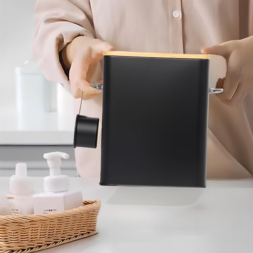 GREELUE 6.5L Waschmittel Aufbewahrung mit Dosierlöffel, Waschpulver Box, Futter Container, Aufbewahrungsbox für Kekse, Kaffeebohnen, Tierfutter (Schwarz)