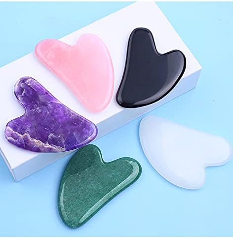 Miniatura 4 de Cristal de piedra preciosa natural Gua Sha herramienta de raspado SPA herramienta de masaje (jade blanco)