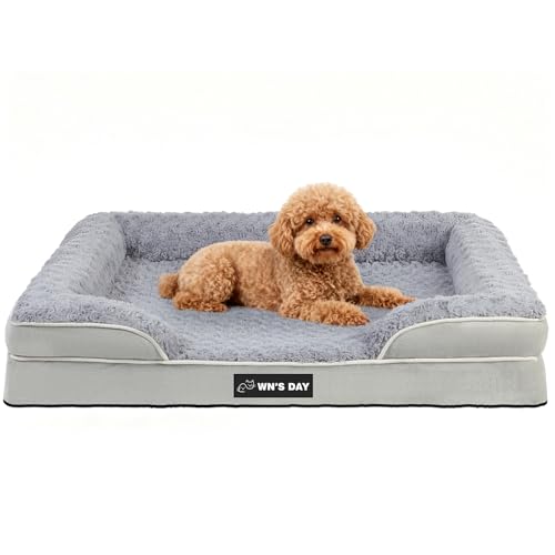 Orthopedic Dog Bed Medium Size Dog, Washable Dog Sofa Bed, Pet Bed(Grey, M) by Wn's Day - Used condition - US$26.49