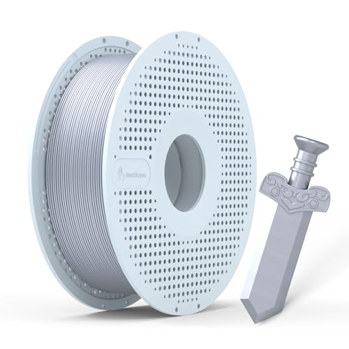 NextShapes PLA Filament 1.75mm with Reusable Spool, 1kg Silver