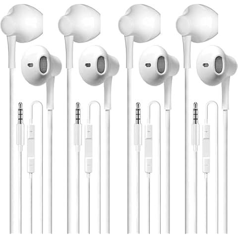 SHDKJXH Wired Earbuds Headphones 4 Pack, 3.5mm Jack Ear Buds with Microphone and High Sound Quality, Headphones Compatible with Computer Laptop iPad and Android Phones in School Office and Home Cover