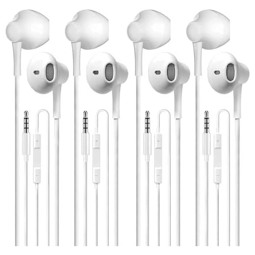 Wired Earbuds 4 Pack, Earbuds Earphones with Microphone, Earbuds Wired Stereo in-Ear Headphones Bass Earbuds, Compatible with iPhone and Android Smartphones, iPad MP3, Fits All 3.5mm Interface Devices