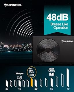 VARMINPOOL 40000BTU Pool Heat Pump with Smart Invert, up to 10,000 Gals In and Above Ground Pools, Energy Efficient Pool Heater with WiFi Capable Smart Timer, Heat & Cool Duo Mode, 240V, V10 Plus