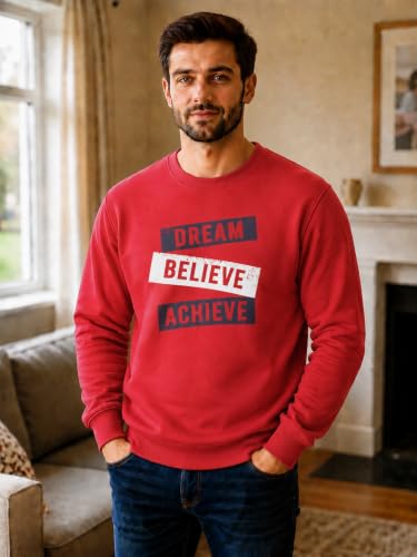 Image of Mack Jonney Men's Printed Fleece Sweatshirt|Full Sleeve Round Neck Winter Sweatshirt for Casual Wear|Travel|Gym & Everyday Style-mj-403