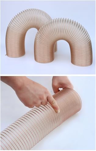 Flexible 1.2mm PU Dust Collection Hose - Heavy Duty Clear Duct for Woodworking & Workshop - 3.93-11.81in Diameter, 3.3ft/1m Length, Ideal for Exhaust & Particle Control