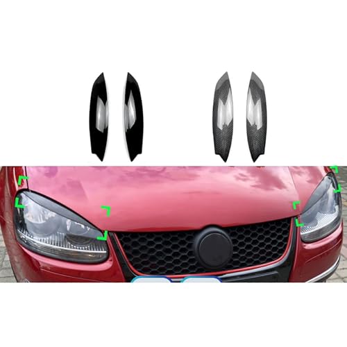 Paupières de phares Golf 5 MK5 protection optique noir brillant