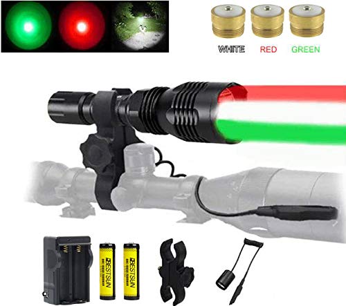 Buy Predator Light Green Red White LED Lights Hunting Flashlight with