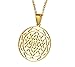 MPRAINBOW MP Stainless Steel Gold Sri Yantra Sri Chakra Sacred Geometry Talisman Pendant Necklace