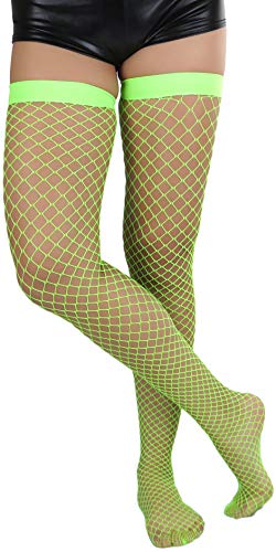 Image of ToBeInStyle Women's Vibrant Large Net Fishnet Thigh High Elastic Nylon Novelty Stockings