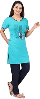 URBAN TREES Women's Cotton Printed Night Suit Set of Top & Pajama Set || Night Suit Set