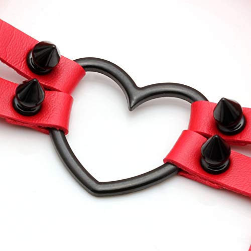 MILAKOO 1 Pair Leather Leg Harness Rivet Garter Belt PU Leather Punk Gothic Garter Belt - Thumbnail 4