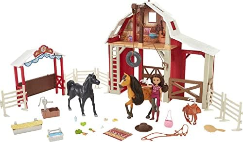 Spirit Untamed Barn Toy Playset with Lucky Doll, Spirit Color-Change Horse, Extra Horse Figure and Accessories