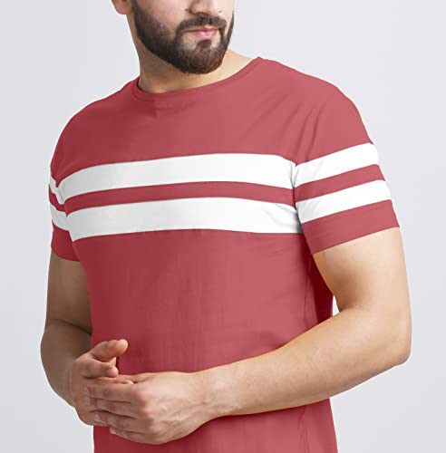 Image of AUSK T-Shirt for Mens Double Stripes on Chest