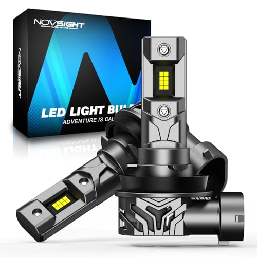 NOVSIGHT H11 LED Headlight Bulb 70W 22000LM 6500K Cool White for H8 H9 Headlight Bulbs Halogen Replacement Bulb IP68 Waterproof Easy Installation Pack of 2