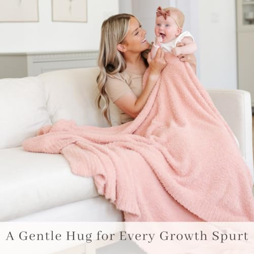 Image of SARANONI Bamboni Luxury Baby Blanket | Cozy & Soft Plush Receiving Blankets | Perfect for Girls & Infant Baby Boy Blankets | Peach - 30 inch x 40 inch