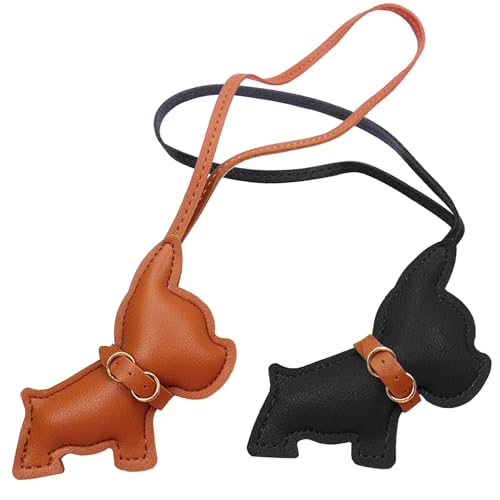 Portachiavi in Pelle a Forma di Bulldog,Ciondolo per Borsa con Cane Bulldog,Adorabile Ciondolo Forma di Animali,Cucciolo Cane Accessori Decorativi da Appendere Borsa per donne,uomini e bambini