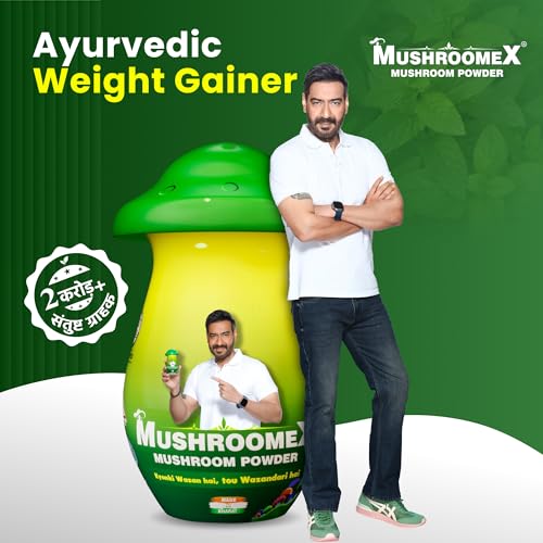 Image of Mushroomex 100 Gram Mushroom Powder Ayurvedic Weight Gainer for Men Women and Adults with Natural Ingredients to Improve health, Appetite and Overall Wellness (Pack of 1)