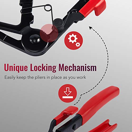 Orion Motor Tech Hose Clamp Pliers, Long Reach Wire Spring Hose Clamp