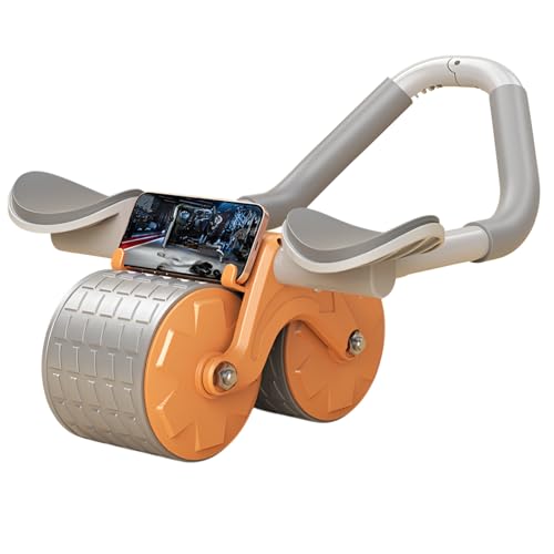アブローラー 電動 自動回? 腹筋ローラー スマホスタンド内蔵 肘置きデザイン 安定性二輪 コンパクト収納 静音 筋トレ器具 高耐久性 組立簡単 ダイエット エクササイズ 男性女性 初心者上級者 家庭用オフィス用 快適グリップ