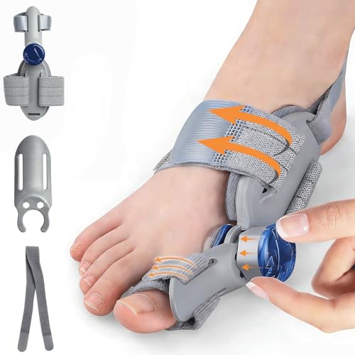 Bunion Corrector for Women ＆ Man Big Toe, Treatmedy Bunion Fix, Adjustable Toe Straightener, Orthopedic Bunion Splint for Relief, Comfortable & Breathable for Day/Night, Suitable for Left and Right Feet(Gray)