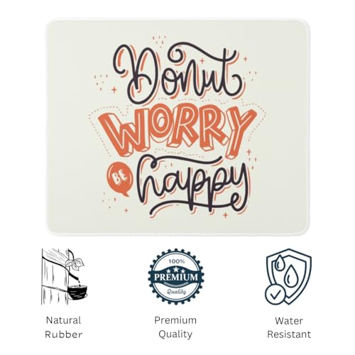 Image of AMBILE Premium Anti-Skid Mouse Pad for Laptop /Desktop | Smooth Surface for Fast Mouse Movement | Durable & Washable Mouse Mat for Office, Home & Gaming | Dont Worry Be Happy