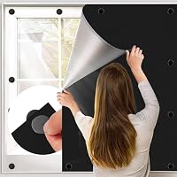 BKSAI Magnetic Blackout Blinds Window for Bedroom Traceless Removable, 145x200cm Any Shape and Size, No drilling 16 Magnets, Portable Black Out Blinds Curtains Blackout Material Cover