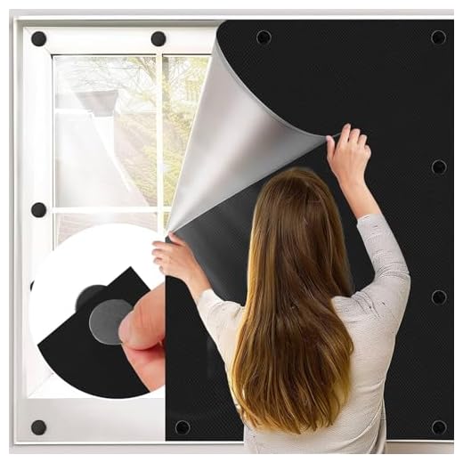 BKSAI Magnétique Store Occultant Fenêtre sans Perçage 100x145CM Store Occultant Tissu Isolation pour Fenêtre de Toit - Protection Solaire Film Occultant Fenetre Portable pour Bébé Chambre