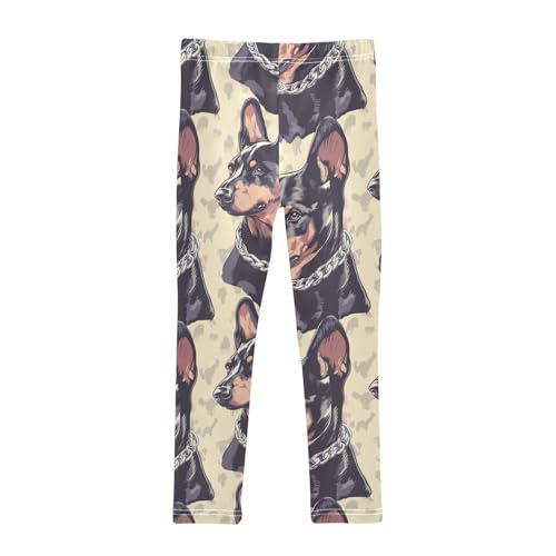 Doberman Girls Leggings,Workout Leggings for Girls Toddler Athletic Legging Size for 3-10T2