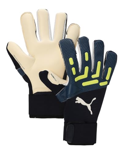 PUMA Future Hybrid Goalkeeper Gloves, Adults Unisex, Persian Blue-Pro Green (Multicoloured), 11