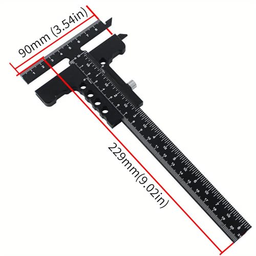 Fafeicy T-Shape Scribing Gauge Aluminum Alloy Woodworking Scriber Ruler for Carpenters with Fine Tuning Precision Tool by Fafeicy - Image 2