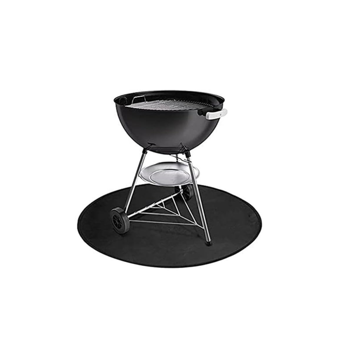 SOLUSTRE Grillmatte Hitzebeständig und Ölbeständig aus Silikon und Fiberglasgewebe Runde Schwarze als Wiederverwendbarer Grillschutz für Patio und Camping