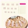 24pcs White French Tip Press on Nails Medium Almond Fake Nails with 3D Bow Acrylic Nails Design Gold Line Stick on Nails French False Nails Kit Full Cover Glue on Nails for Women Nail Decoration