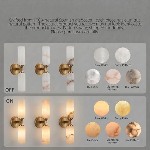 Image of Modern Spanish Alabaster Wall Sconce 14 inch