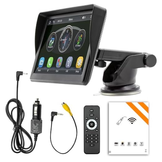 Namolit Reprodutor MP5 sem fio para carro, rádio WIFI portátil sem fio de 7 polegadas Reprodutor multimídia para carro Tela sensível ao toque FM Android Auto Mirror Link BT 5.1