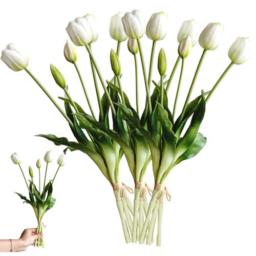 Tulipanes artificiales decorativos para salones y dormitorios centros de mesa elegantes 6
