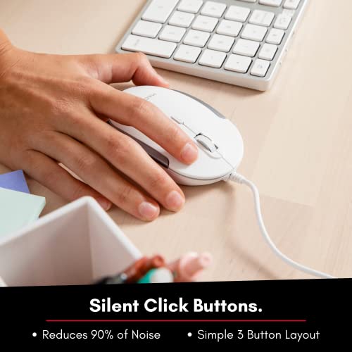 Macally Wired Usb C Mouse For Mac & Windows - 3 Button & Scroll Wheel Usb Type C Mouse - Comfortable Ambidextrous Design - Compact Wired Mouse With Optical Sensor & Dpi Switch 800/1200/1600/2400 #TOP3