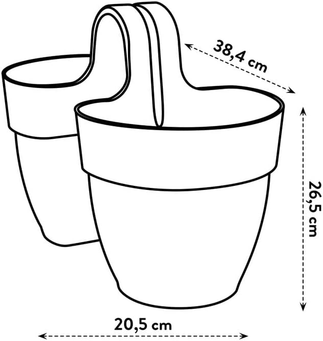 Elho Vibia Campana Flower Twin 21 - Planter for Balcony & Outdoor - Ø 20.5 x H 26.5 cm - Yellow/Honey Yellow