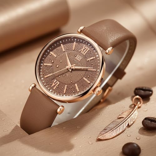 Image of IIK COLLECTION Watches for Women Round Dial |Analogue Quartz Movemnet Ladies Watch|Long Battery Life|Leather Bracelet Strap|Buckle Lock Clasp Safety Watches for Girls