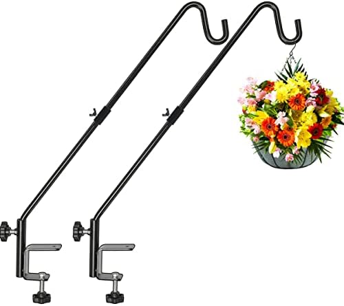 Bird Feeder for Patio or Deck: Which One Will Attract the Most Birds? 7 FEED GARDEN 31 Inch Heavy Duty Deck Hook, Non-Slip Clamp, 360 Degree Swivel, Black for Bird Feeders, Planters, Suet Baskets, Lanterns, Wind Chimes, 2 Pack