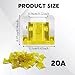 HQRNYP 25PCS 20 Amp Low Profile Mini Car Fuses, Automotive Fuse, Standard Mini Low Profile Blade Automotive Fuse, Car Accessories Short Circuit Protection Car Fuses Fit for Car Motorcycle Truck (20A)