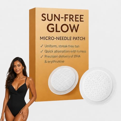 Sun-Free Glow Micro-Needle Tanning Patch 2026 New Sun Glow Tanning Patches Natural Ingredients Sunless Tan Patch Self Tan Glow Patches Natural-Looking Glow Gentle for All Skin Types