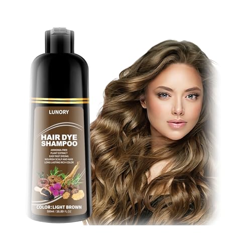 Light Brown Hair Dye Shampoo for 100% Gray Coverage -